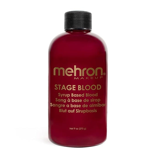 Mehron Makeup Stage Blood | Realistic For Halloween | Washable Fake Blood for Special FX, Stage & Screen, Halloween, & Cosplay (9 oz) (Bright Arterial)