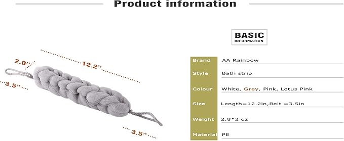 AARainbow 4 Packs Long Stretch Back Sponge with Rope Handles Back Scrubber Bath Shower Mesh Sponge Exfoliating Body Scrub Stretch Braided Loofah for Men and Women(2 Gray+2 Green)