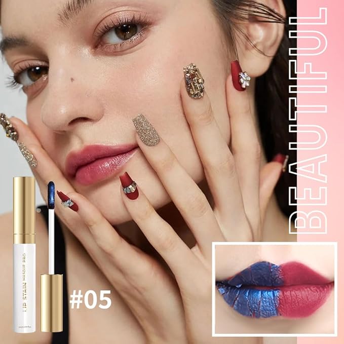 Lip Liner - Peel Off Lip Stain | Long Lasting Matte Lip Tattoo | Transfer Proof, Hydrating Formula with Hyaluronic Acid & Vitamin E | Vegan & Cruelty-Free | for All Skin Types(5#Rosy - Brown)