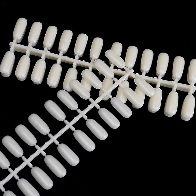 Noverlife 600PCS Flat False Nail Tips for Nail Color Display Book, Fake Nail Art Tips for UV Gel Polish Nail Color Swatches Samples Organizing Tabletop Display Board Nail Salon Practice