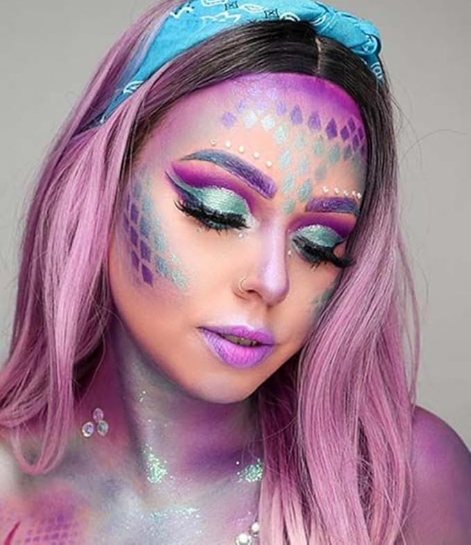 Go Ho Water Based Pastel Purple Face Body Paint Stick,Non-Toxic Face Painting,Easy-to-use Facepaint for Halloween SFX Ursula Cosplay Costume Makeup,0.63oz