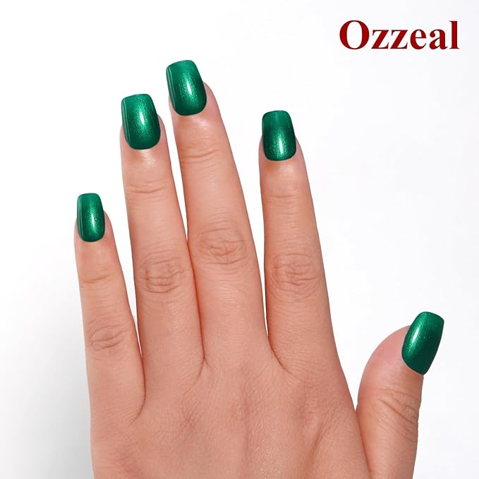 Pearl Gel Nail Polish,Dark Green Glitter Gel Nail Polish Sparkle Shimmer Gel Glitter Nail Polish Fall Winter Soak off LED UV Gel Nail Polish for Art DIY Manicure 15ML