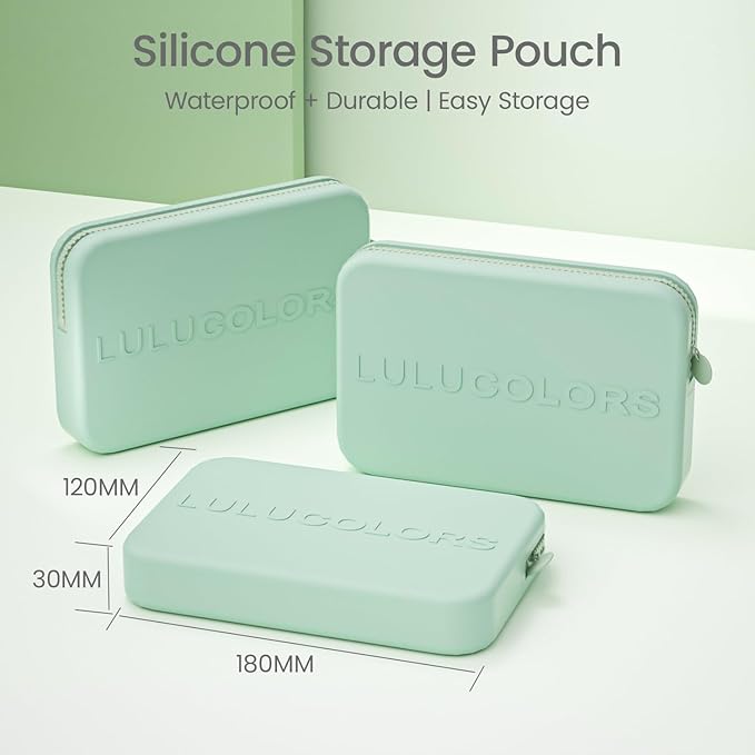 13-in-1 Dual-Ended Makeup Brush Set with Sponge & Travel Case – 7 Multi-Functional Brushes for Face & Eyes – Soft Bristles, Wooden Handles – Available in Cream, Green, or Pink (Mint Green)