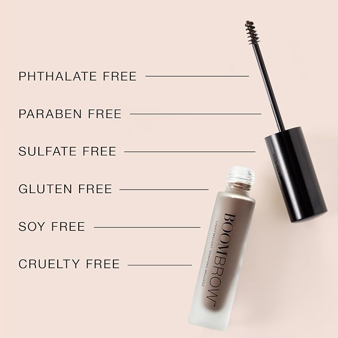 Boom Brow ™ Easy-to-Apply Lightweight Brow Mousse, Moisturizing, Subtle Definition, Volume, Shape & Color Enhancement, Boom Beauty By Cindy Joseph Cosmetics - (Medium Brown)