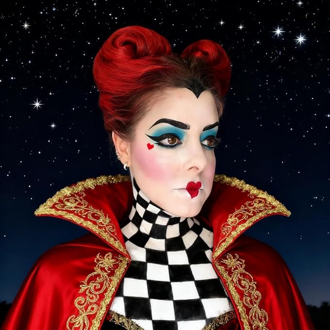 Mysense Face Paint Kit for Halloween Costume Cosplay Party Makeup for Women Girls Kids, Red & Blue Face Body Painting Cream Blendable Sticks Red Liquid Eyeliner Stamp Pen Accessories Set