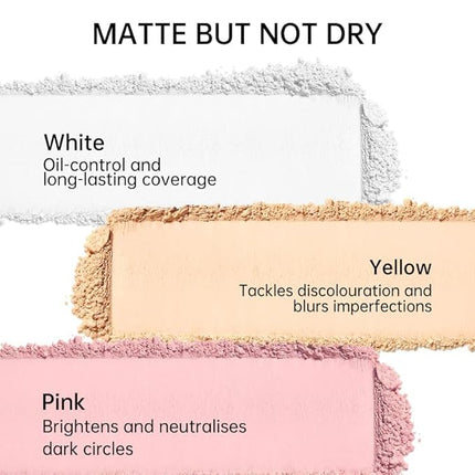 CATKIN Loose Setting Powder - Translucent Matte Finishing Powder, 3 Colors Even Skin Tone, Oil Control Makeup Pore Minimizing Powder with Velour Puff (0.42oz, C02 Matte for Oily Skin)