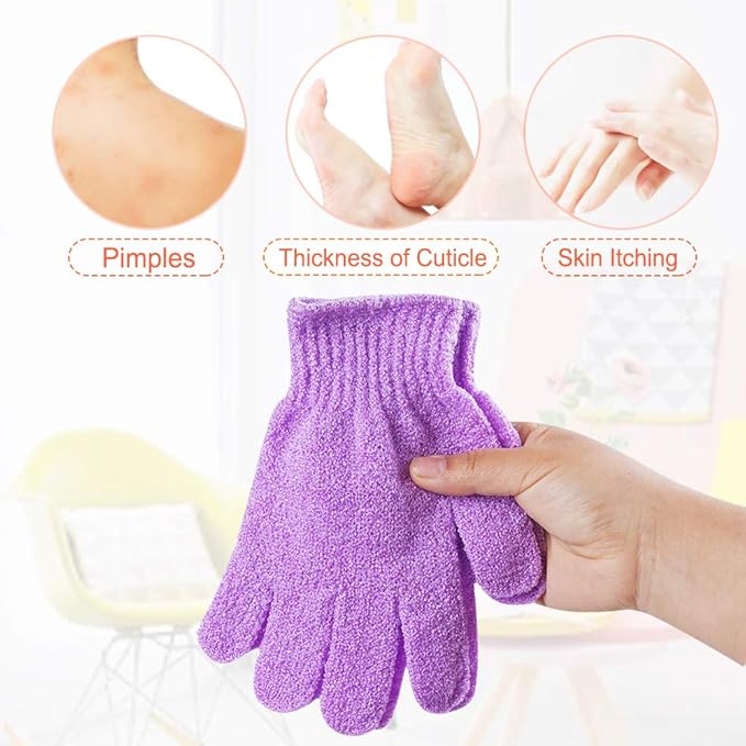 16 pcs Exfoliating Shower Gloves,Double Sided Exfoliating Bath Gloves Deep Clean Dead Skin for Spa Massage Beauty Skin Shower Body Scrubber Bathing Accessories.