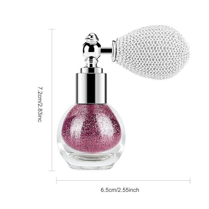 KYDA Highlighter Powder Spray, High Glossy Shimmer Sparkling Powder for Face and Body Glitter Makeup, Body Glitter Spray, Rose Red