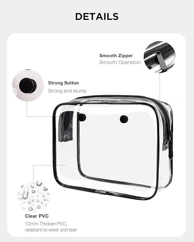 4 Pack Clear Bogg Beach Makup Bag Accessories with 3 Pack Insert Hooks for Bogg Bags, Clear Bogg Makeup Pouches Phone Holder for Bogg Bags Divider Storage Inner Compatible Pouch Travel Cosmetic Bag