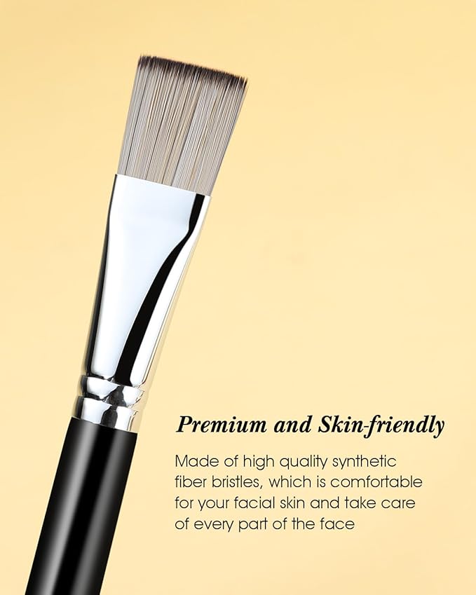 Mask Brush, EIGSHOWBEAUTY Facial Mask Brush Wood Handle Premium Bristle Face Mask Application Foundation Brush Cosmetic Tools for Women, Girls Body Lotion, Mud, Clay, Charcoal Mixed Mask - Grey