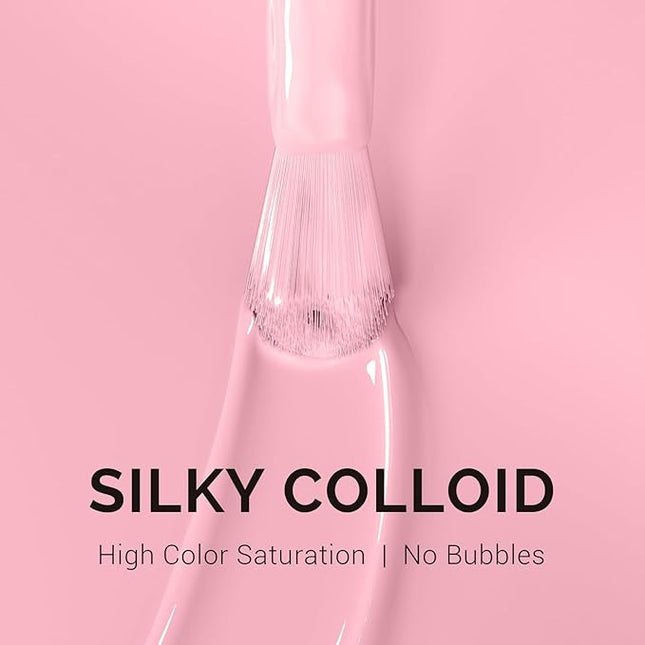 MelodySusie 0.5fl oz Peachy Pink Gel Nail Polish, Nails Soak Off UV LED Baby Pink Gel Polish Gift for Women Nail Art Manicure Salon DIY Nail Design Decoration at Home-A2606