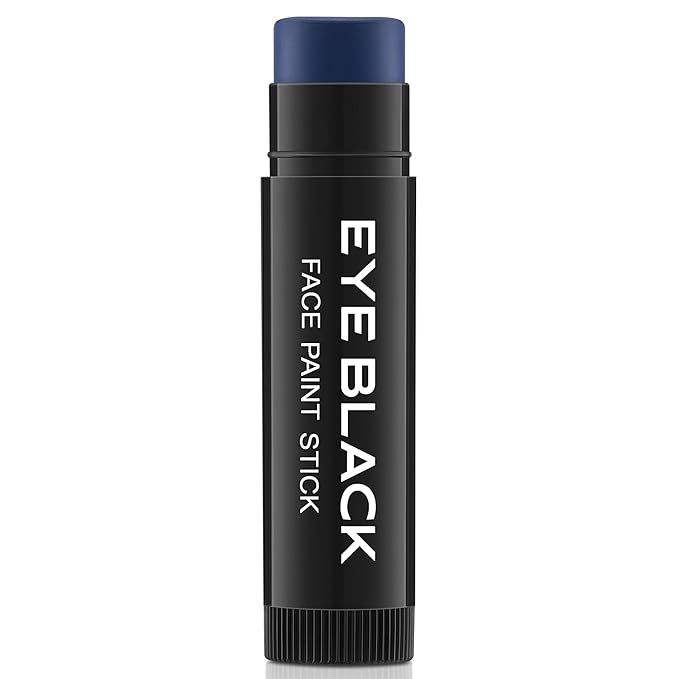 CCBeauty Blue Face Body Paint Stick, Cream Dark Blue Baseball Eye Black Sticks for Sports, Grease Foundation Makeup, Face Painting Kit for Halloween Mystique Smurf Cosplay Costume Parties, 0.67 Ounce