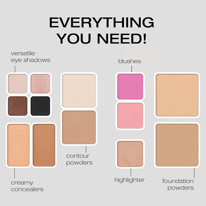 Woosh Beauty, Fold out Face Original Makeup Palette, Travel, All in One, Neutral Cream & Powder (#2.5 Medium Tan)