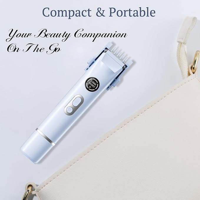 Dermave Bikini Shaver, 4-in-1 Bikini Trimmer for Women, Electric Razors with Dual Heads, Cordless Body Hair Trimmer, Rechargeable Pubic Hair Trimmer for Legs Body Facial Hair, Ceramic Blade