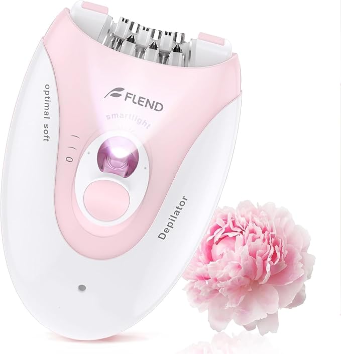 Smooth Glide Epilator for Women, 2 Speeds Facial Hair Removal Device with LED Light, 36 Tweezers & Massage Pad. Rechargeable Facial Hair Removal Epilator for Bikini, Arms, Legs, and Face