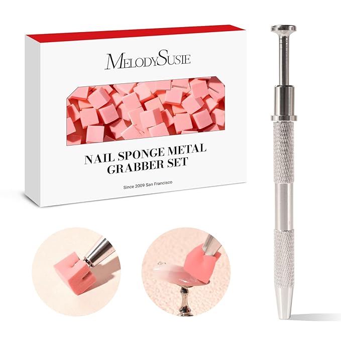 MelodySusie Soft Nail Sponges for Ombre & Gradient Nails, Professional Manicure Tools with Grabbing Pen, Salon Accessories