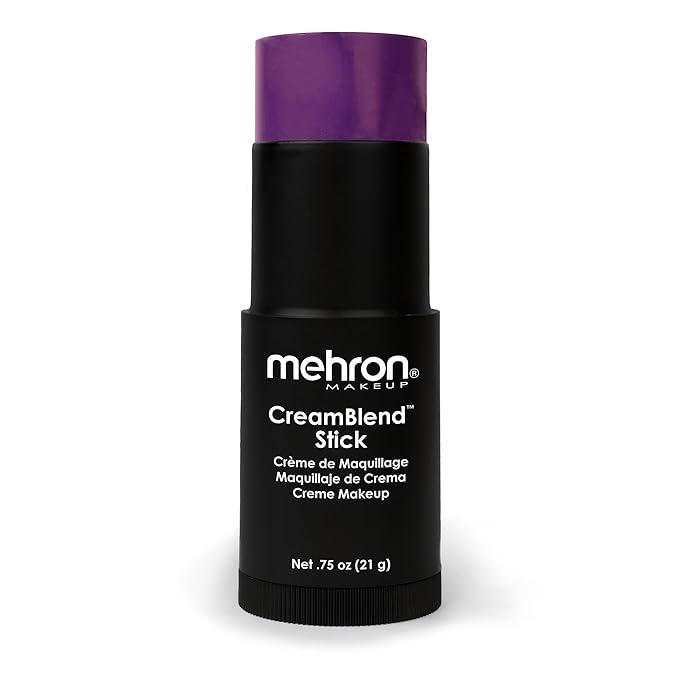 Mehron Makeup CreamBlend Stick | Face Paint, Body Paint, & Foundation Cream Makeup | Perfect for Halloween .75 oz (PURPLE)