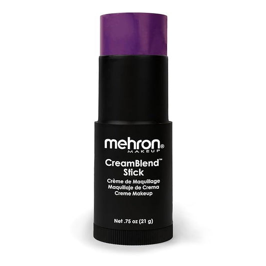 Mehron Makeup CreamBlend Stick | Face Paint, Body Paint, & Foundation Cream Makeup | Perfect for Halloween .75 oz (PURPLE)
