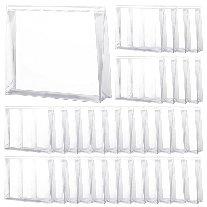 Xuniea 50 Pcs Mini Clear Makeup Bag Small Clear Zipper Pouch Travel Plastic Cosmetic Organizer Waterproof for Toiletries Swimsuit Bikini Bathing Suit(11.81'',Transparent)