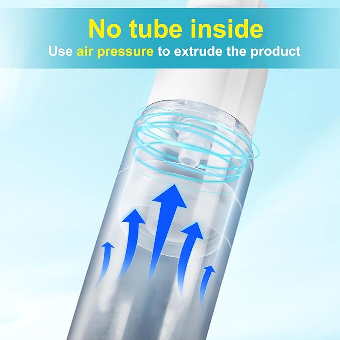 18 Pack Bubimon Airless Pump Jars, 1.7/1/0.7/0.34oz Cosmetic Containers, Leak Proof Refillable jar for Toiletries, Cream Lotion, Eye Cream, Liquid, Foundation, Shampoo (BPA Free)