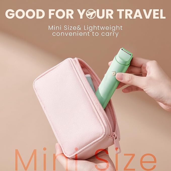 Electric Bikini Trimmer for Women - Dermave Bikini Shaver, Dual Head Shaver Women, 2-in-1 (Green)