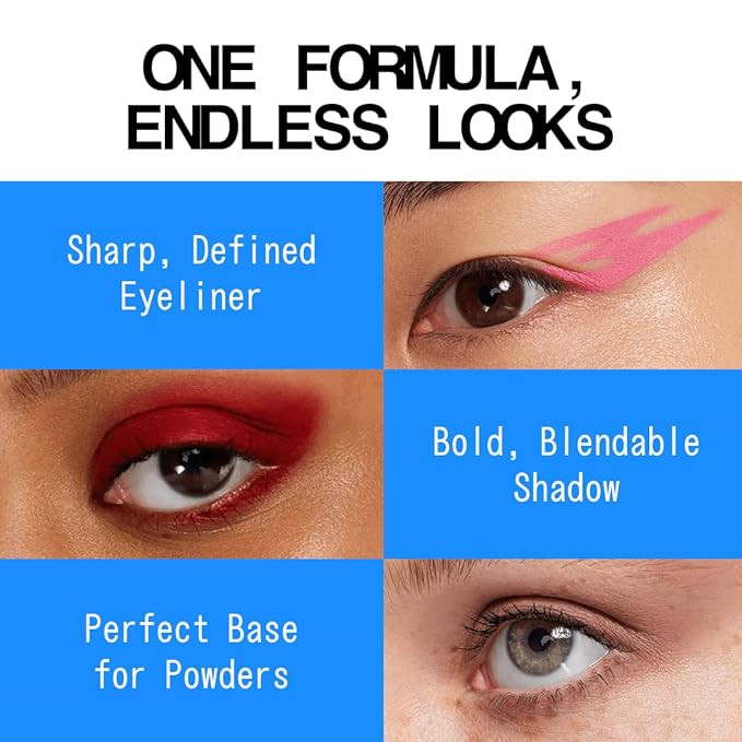 about-face Matte Fluid Eye Paint Blue Monday – High-Pigment Liquid Eyeshadow, Long-Lasting, No-Budge Matte Finish, Vegan & Cruelty-Free (Bright Blue)