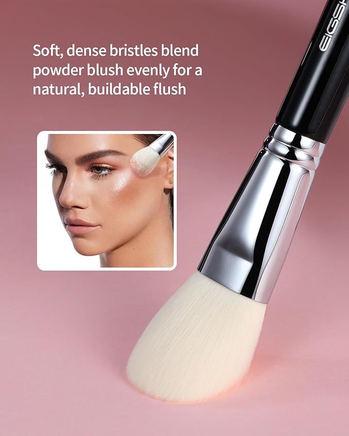 Blush Brush Setting Powder Liquid Blush Bronzer Brush for Ceram Loose Powder and Liquid Blush for Makeup Cheeks Synthetic Bristles Black (F633)