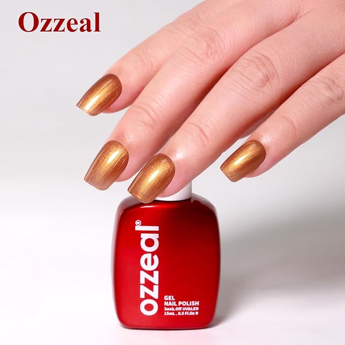 Pearl Gel Nail Polish,Champagne Glitter Gel Nail Polish Sparkle Shimmer Gel Glitter Nail Polish Fall Winter Soak off LED UV Gel Nail Polish for Art DIY Manicure 15ML