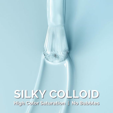 MelodySusie Bright Blue Gel Nail Polish,0.5fl oz Soak Off UV LED Pastel Blue Gel Polish Gift for Women Nail Art Manicure Salon DIY Nail Design Decoration at Home-1750-A2110