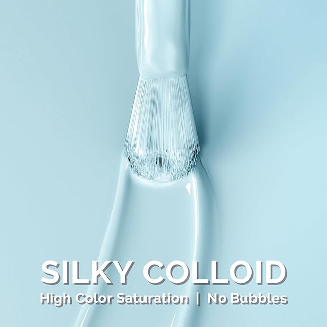 MelodySusie Light Blue Gel Nail Polish,0.5fl oz Soak Off UV LED Bright Blue Gel Polish Gift for Women Nail Art Manicure Salon DIY Nail Design Decoration at Home-1750