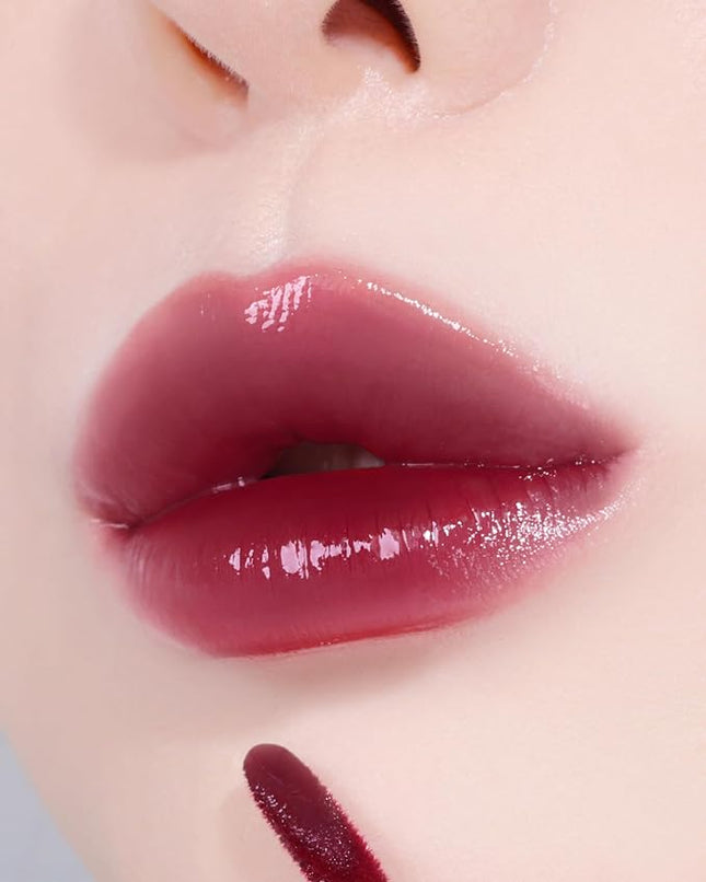 YNM Heart Jelling Tint, PLUM JELLING, Silicone Lip Brush Included, K-Beauty, Non-Sticky, Moisturizing, Smudge-Proof, Korean Lip Tint, Long-Lasting, Vivid Color, 0.09 oz