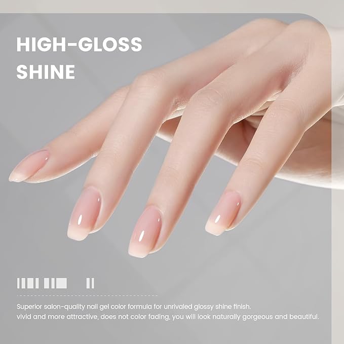 RARJSM Clear Glass Fiber Nail Repair Gel Polish for Broken Damaged Nails Strengthener Gel Base Coat Transparent Building Glass Extension Gelpolish Soak Off UV LED Curing Requires Salon Home 8ml