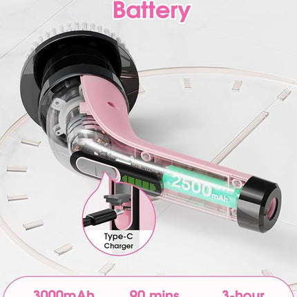 Electric Spin Scrubber for Cleaning Bathroom: Cordless Power Shower Scrubber - Electric Cleaning Brush for Tile Tub - Pink