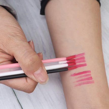 100 Pcs Disposable Makeup Lip Brushes Lipstick gloss brush Lip Gloss Applicators with Soft Brush Head Cosmetic Lip Brush Wands mini paint brushes for cookies (Transparent)