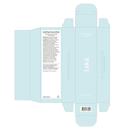 Laka Soothing Prep Lip Mask, 10ml/0.33 fl.oz, Cooling Peel-Off Lip Mask, Jelly tip for Hygienic & Easy Application, Daily Lip Care, K-Beauty