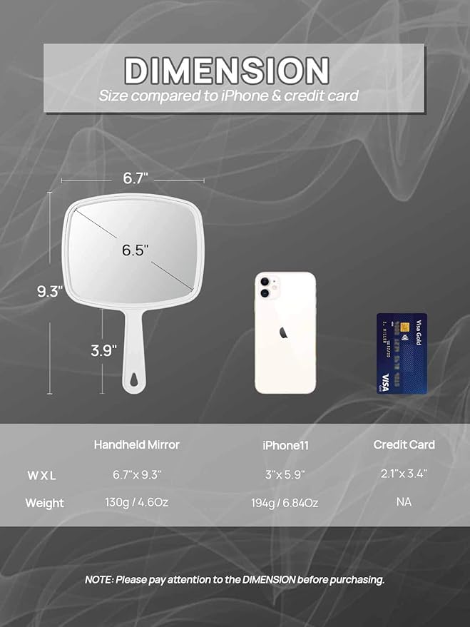 OMIRO Hand Mirror, Handheld Mirror with Handle, American White