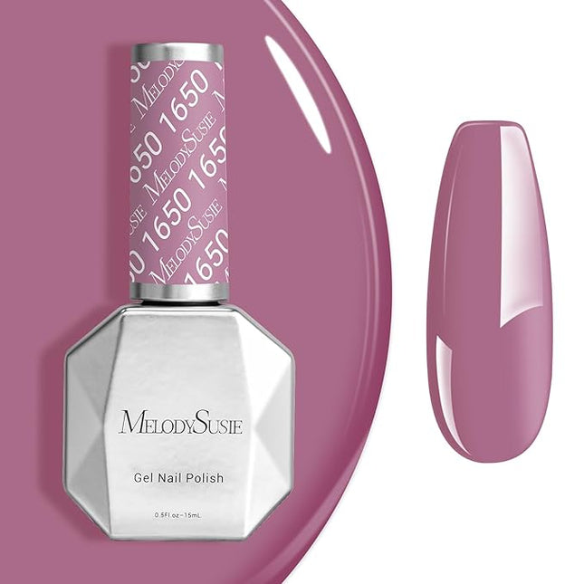 MelodySusie Dark Purple Gel Nail Polish, 0.5fl oz Nails Soak Off UV LED Gray Purple Gel Polish Gift for Women Nail Art Manicure Salon DIY Nail Design Decoration at Home-1650