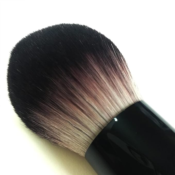 Large Size Luxurious Premium Kabuki Brush Mink Makeup Brushes Powder Brush Foundation Blush Brush Face Blender Mineral Blending Buffing Brush Multi-function Cosmetics Tools Full Coverage (Black)