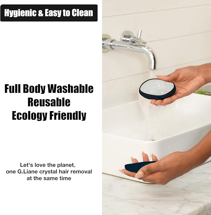 Crystal Hair Eraser,Upgraded Painless Crystal Hair Remover,Effective Nano Glass Hair Removal Device and Skin Exfoliation,Body Epilator for Women and Men(Black)