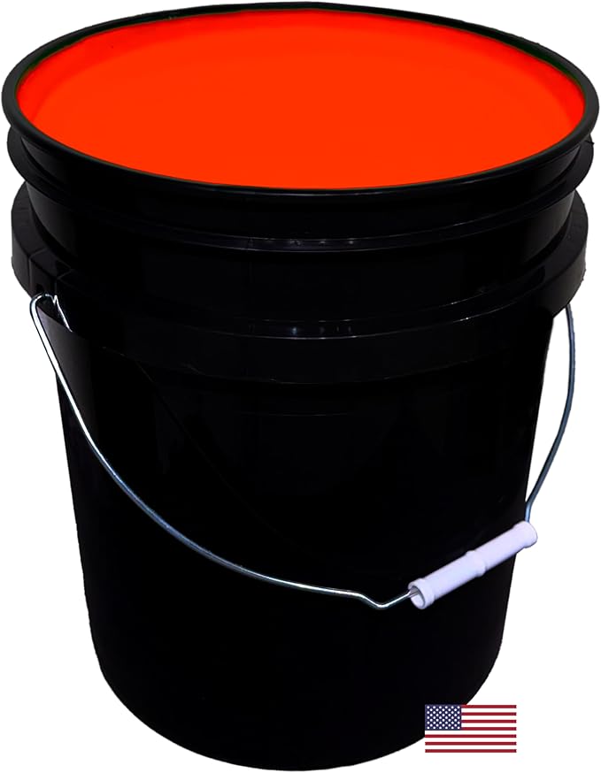 milo UV Neon Orange Washable Party Paint | 5 Gallon Bucket | Bulk Fluorescent Party Paint for Rave, Events, Concerts | Glows UV in Black Light | Made in USA | Safe for Skin, Washable, and Non Toxic
