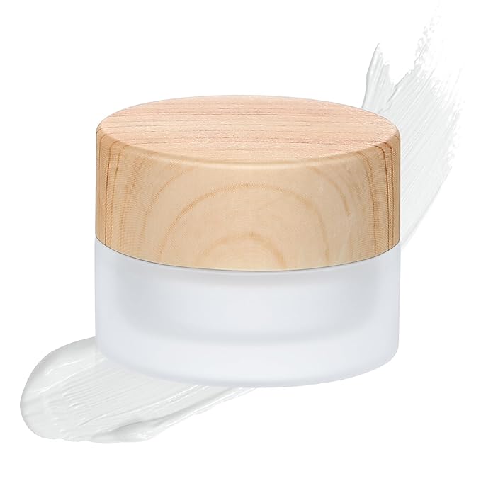 Geiserailie 10 Pieces Glass Cosmetic Containers Empty Sample Jars with Leak Proof Lids Makeup Sample Containers for Lotion Cream Cosmetic (15 Gram)