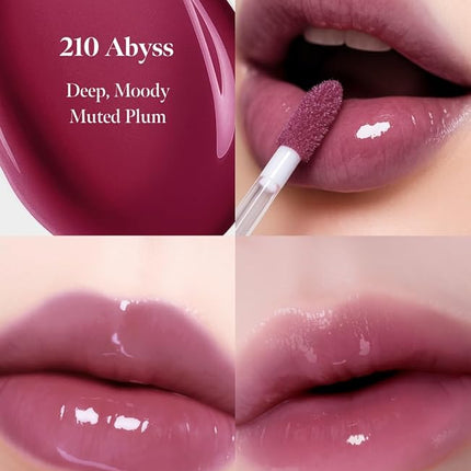 Dew Drop Tint #210 Abyss 4.5g, Glossy, Lightweight Lip Stain, Glass-Like, High Shine, Moisturizing Lip Oil, Long Lasting Color, Hydrating Gloss, Dewy Finish, Korean Beauty Makeup