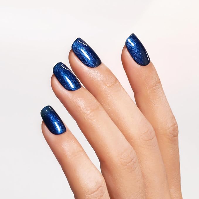 Pearl Gel Nail Polish, 0.5 Fl Oz Navy Blue Glitter Pearl Gel Nail Polish Sparkle Shimmer Fall Winter for Art DIY Manicure Soak off LED UV