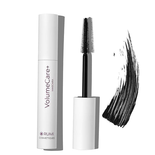 VolumeCare+ Mascara For Older Women - Extreme Length and Volume 2-in-1 Formula - No Clumps, Long-Wearing, Hypoallergenic Mascara For Sensitive Eyes (Natural Black)