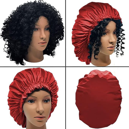 ELEBOX Premium Collection Super Jumbo Shower Cap Red