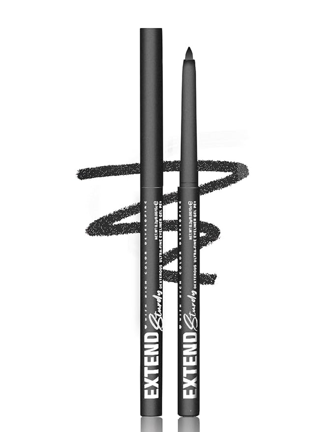 Shimmer Black Gel Glitter Eyeliner Pencil, Metallic Waterproof Smudge-Proof Creamy Retractable Smooth Eye Liner pencil, Hypoallergenic Long Lasting Eyeliner Brightener Pen Eye Makeup Gift for Women#12