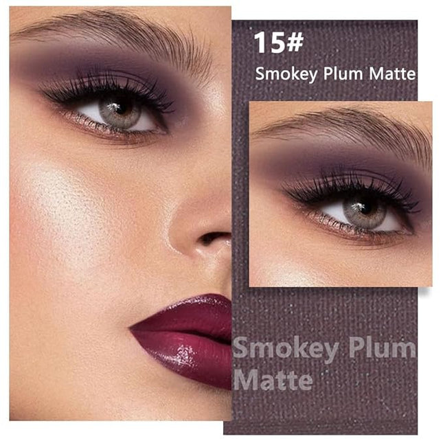 evpct Matte Eggplant Purple Eyeshadow Palette Makeup for Older Women Brown Eyes, Deep Dark Mauve Plum Purple Cream Eye Shadow Palette Single for Older Women Matte, Monochrome Long Lasting Eyeshadow