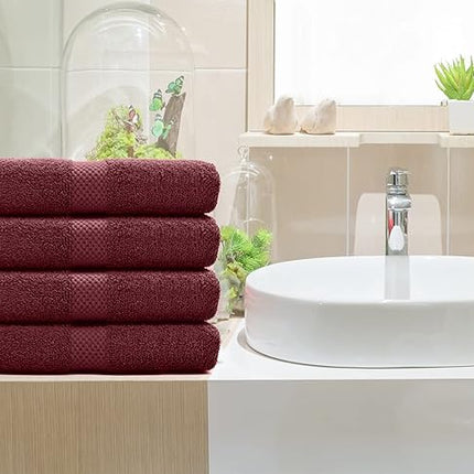 DAN RIVER 6-Pack Premium Hand Towels (16x28 Inches) - 100% Cotton, Ultra Soft, Lightweight, Highly Absorbent Towels for Bathroom, Spa, Gym, Salon, Hotel, and Travel - Pomegranate