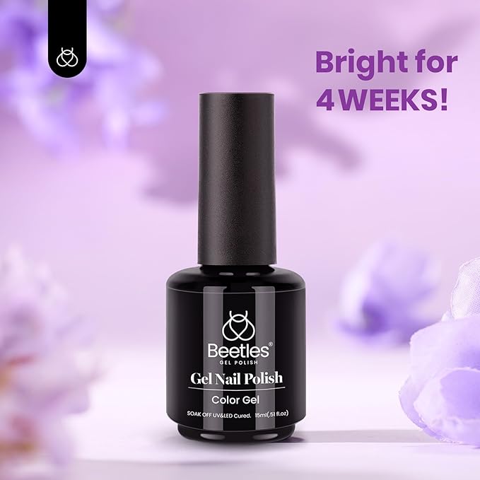 Beetles Purple Gel Nail Polish, 1 Pcs 15ml Light Pastel Purple Gel Polish All Season Soak Off DIY Manicure Salon Uv Fuchsia Shades Nail Art Design Gift for Women Girl