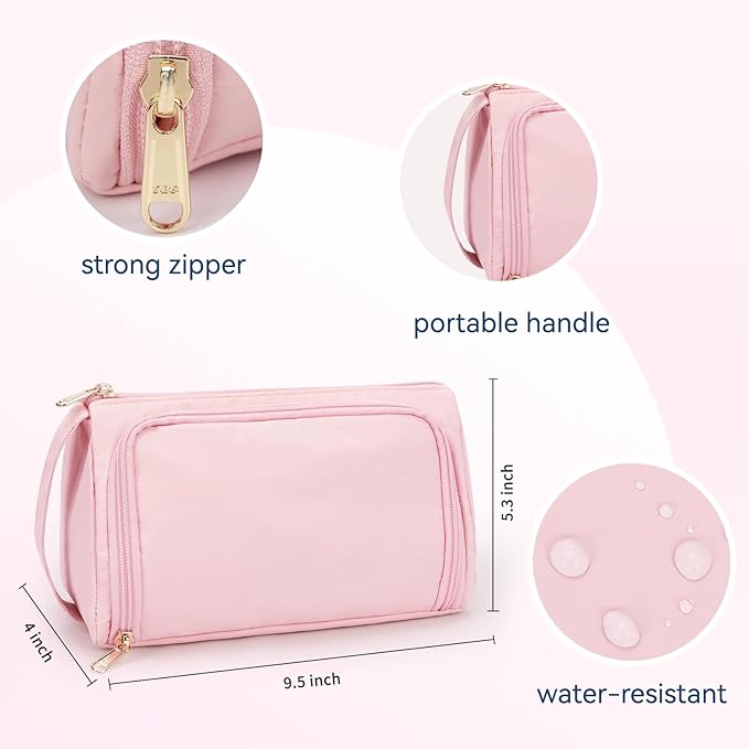 CUBETASTIC Small Makeup Bag, Makeup Pouch, Travel Cosmetic Organizer for Women